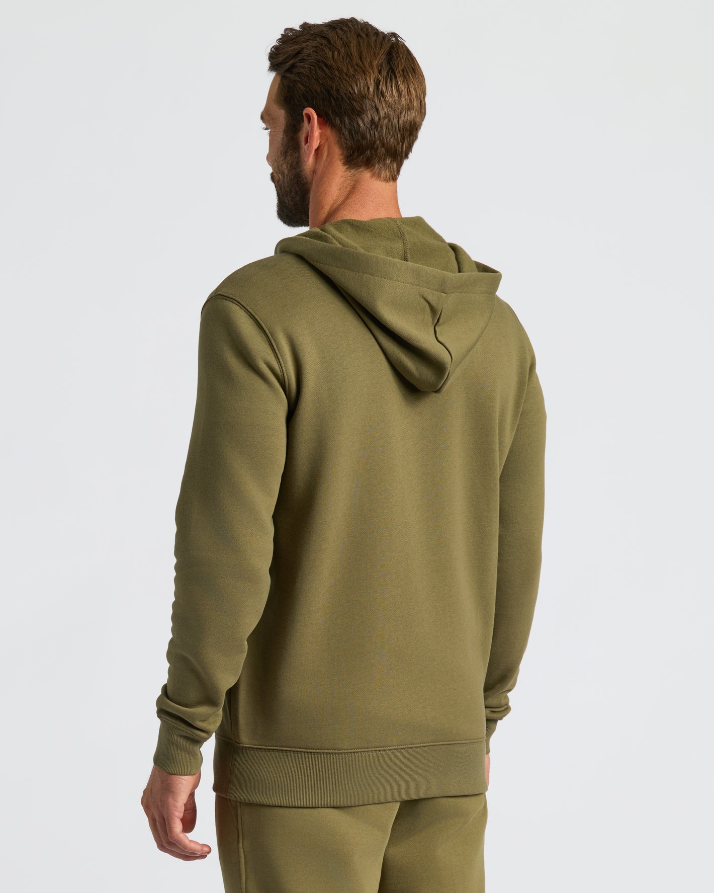 Military Green Fleece French Terry Zip Hoodie