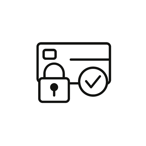 Card Authorization graphic with padlock and checkmark, indicating secure transactions.
