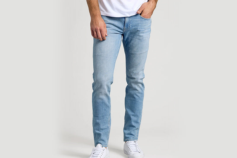 Light Indigo Wash Slim Authentic Denim Jeans | Light Indigo Wash