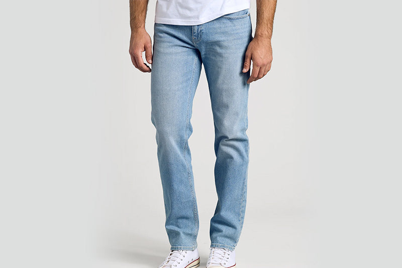 Light Indigo Wash Slim Authentic Denim Jeans | Light Indigo Wash