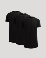 All Black Tall Heavyweight Curved Hem Crew 3-Pack