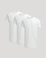 All White Tall Heavyweight Curved Hem Crew 3-Pack