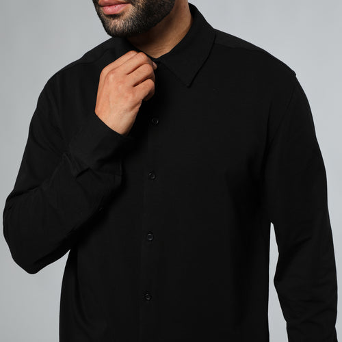 Black Long Sleeve Knit Shirt