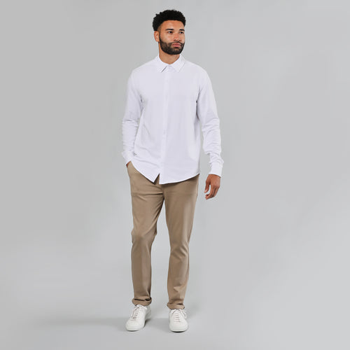 White Long Sleeve Knit Shirt