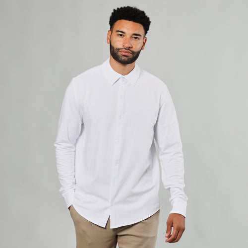White Long Sleeve Knit Shirt