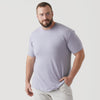 Man modeling Lilac Gray Short Sleeve Crew Neck Tee.