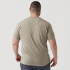 Back view of man wearing Military Beige Short Sleeve Crew Neck Tee.