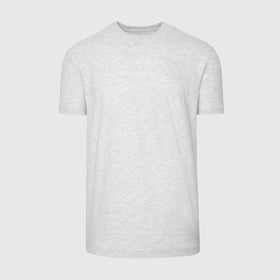 Light Heather Gray Classic Crew Neck T-shirt on plain background.