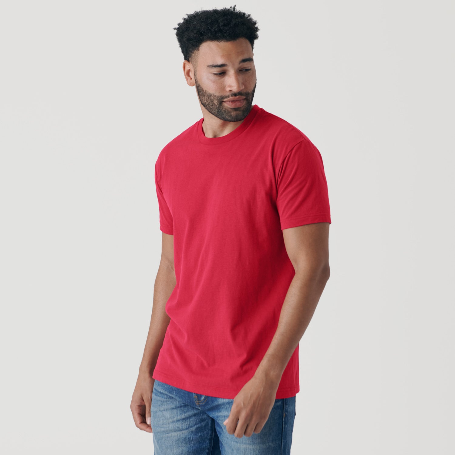 Men's Raspberry Red Crew Neck T-Shirt - True Classic