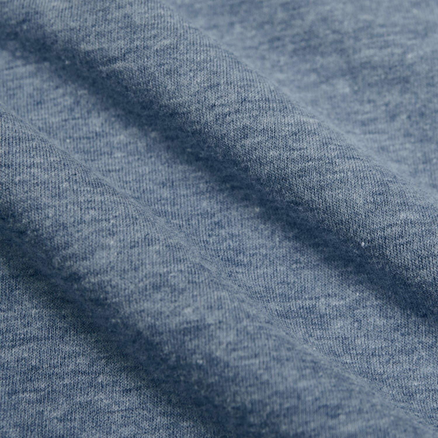 Heathered Deep Ingido Blue Tri-Blend Jersey Knit Fabric