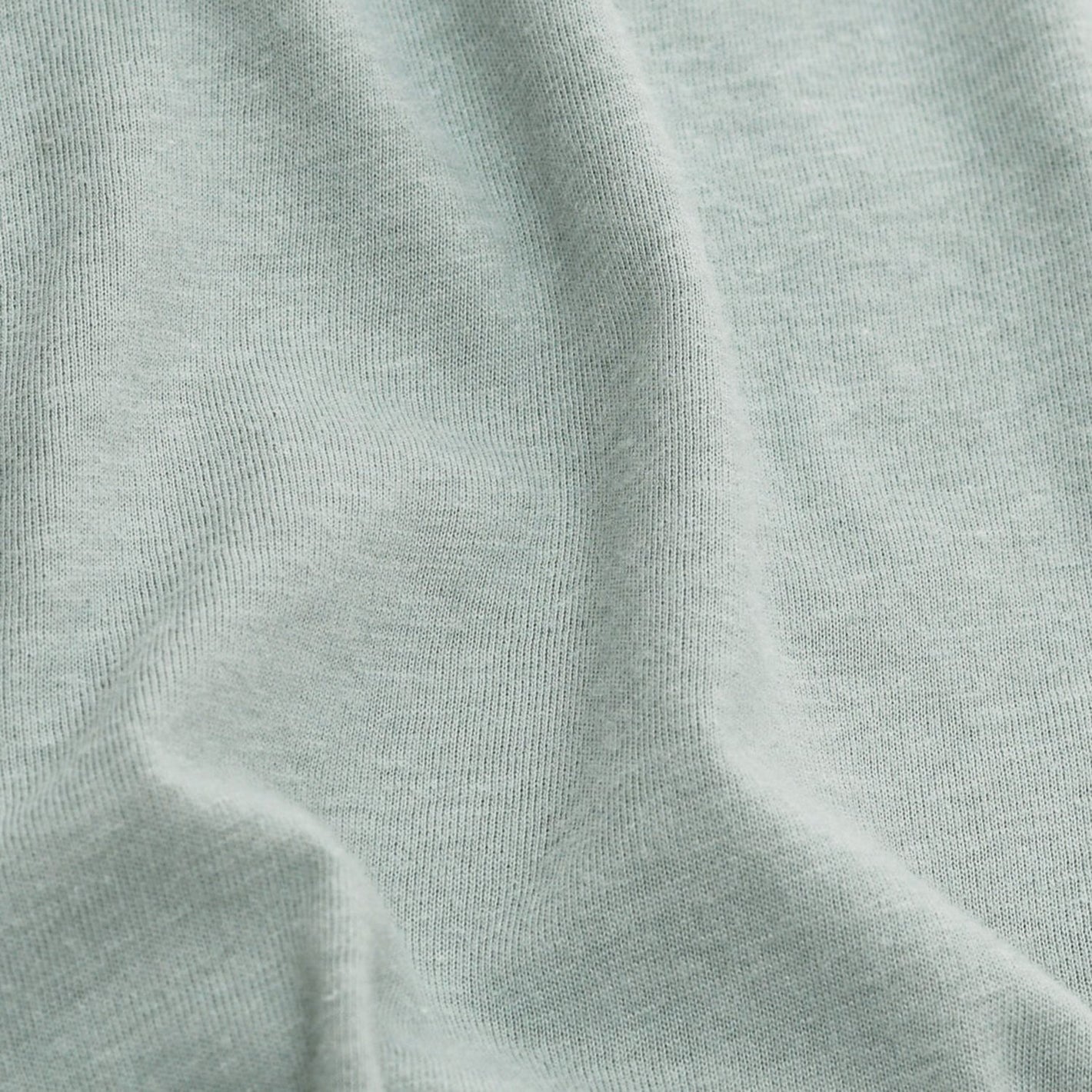 Sage Long Sleeve Crew Neck Tee fabric close-up, showcasing fine ribbed texture.