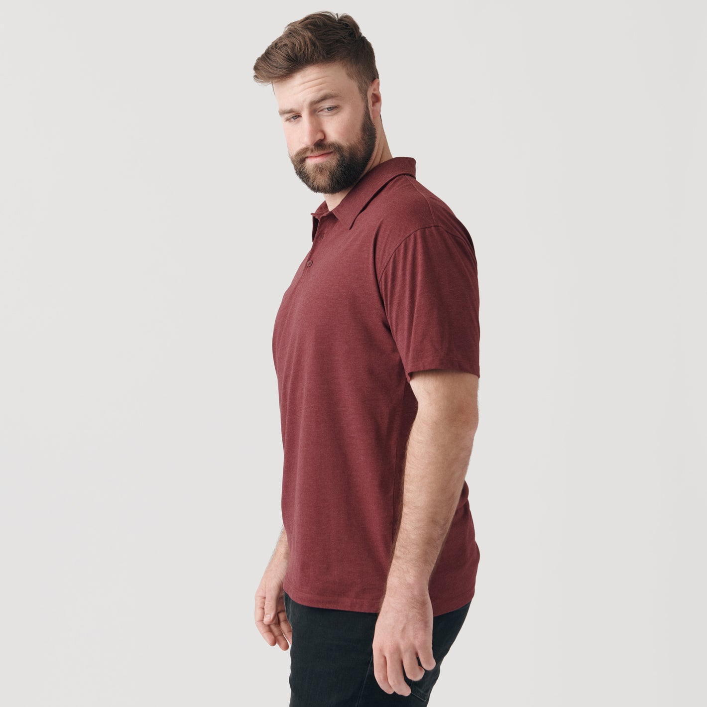 Heather Burgundy Classic Polo