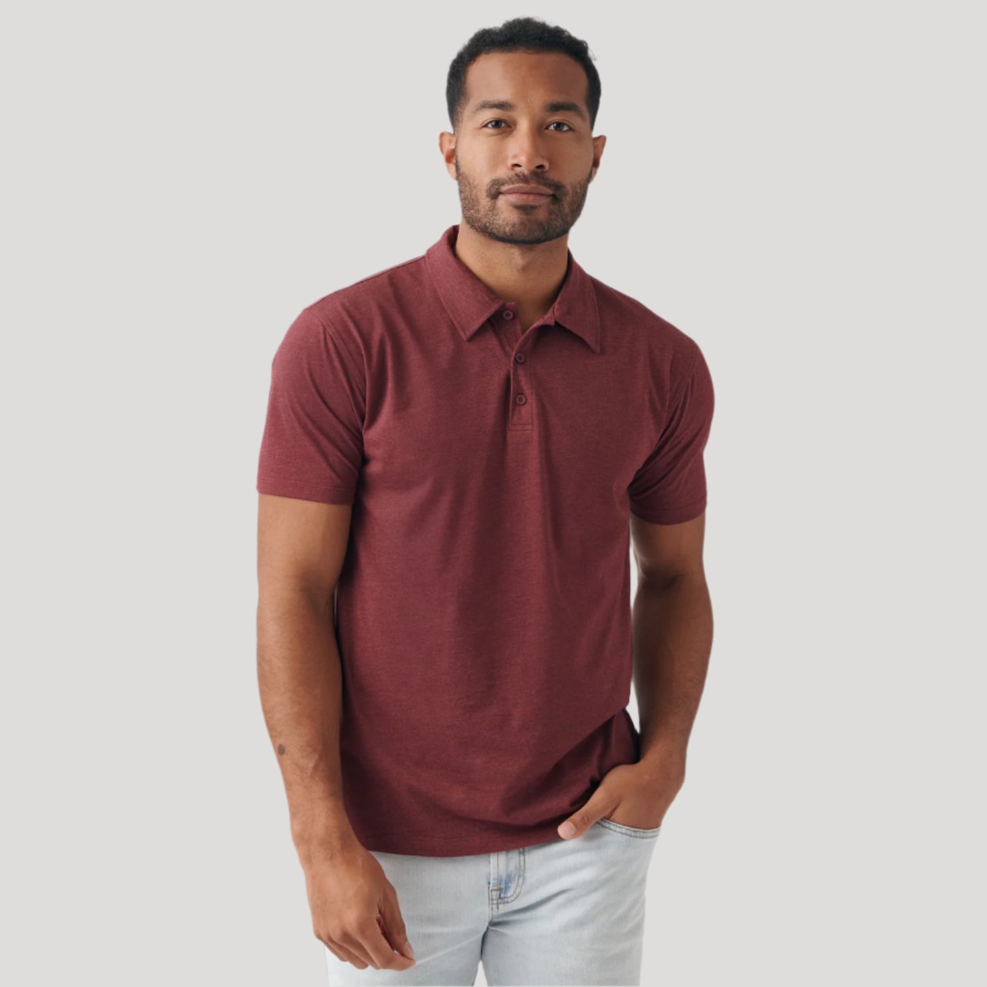 Heather Burgundy Classic Polo