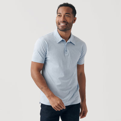 Classic Polo - Heather Pale Blue