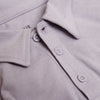 Lilac Gray Short Sleeve Polo with collar and two-button placket.
