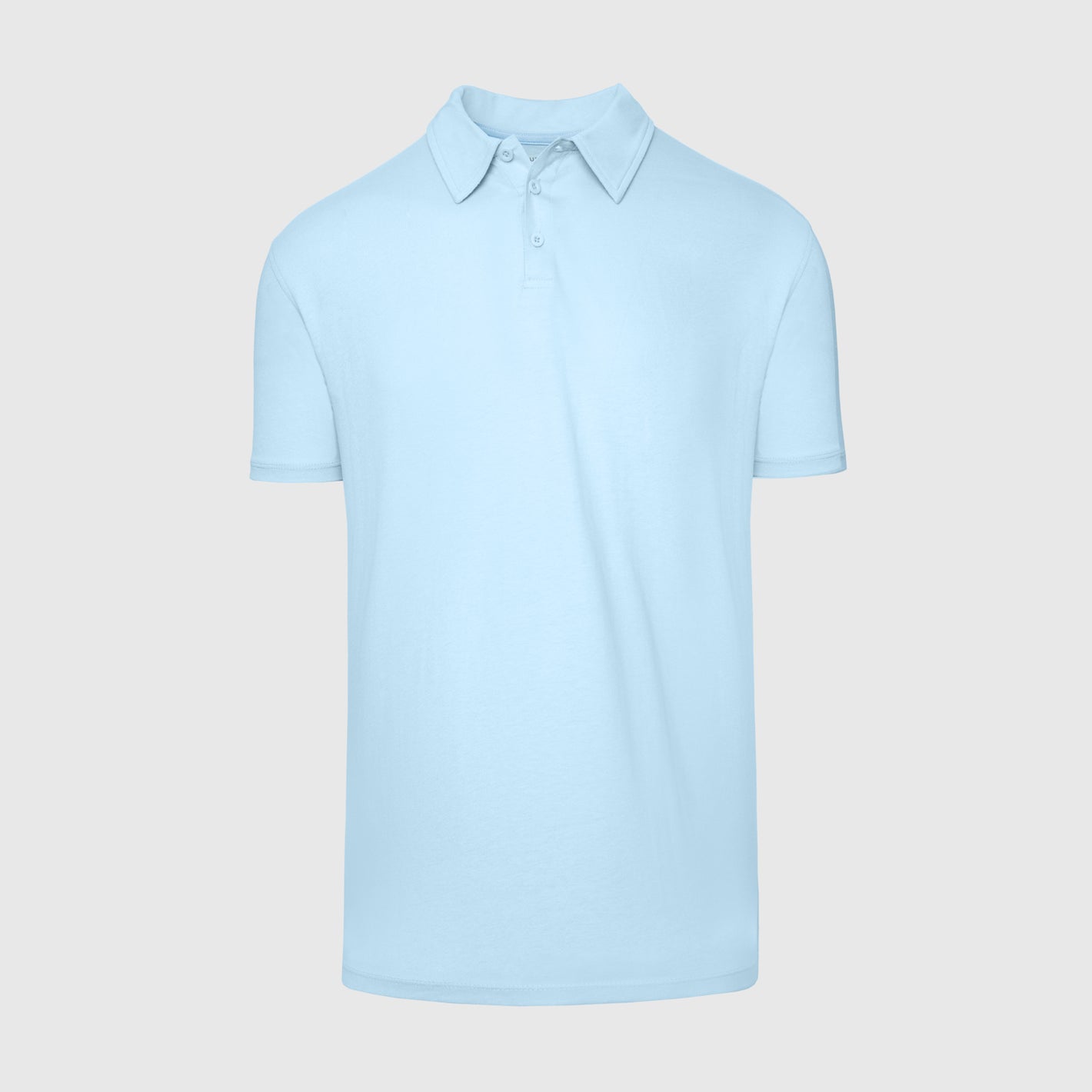 Oxford Blue Short Sleeve Polo with classic collar and three-button placket.