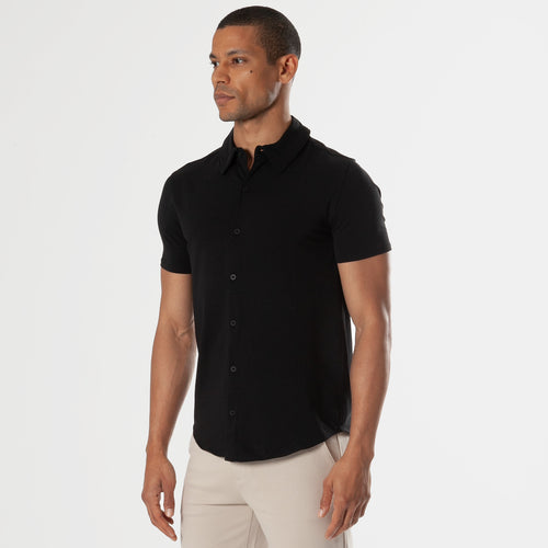 Black Short Sleeve Knit Shirt