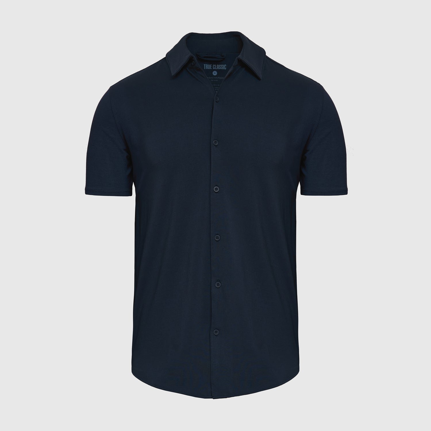 Navy Short Sleeve Button Up Shirt