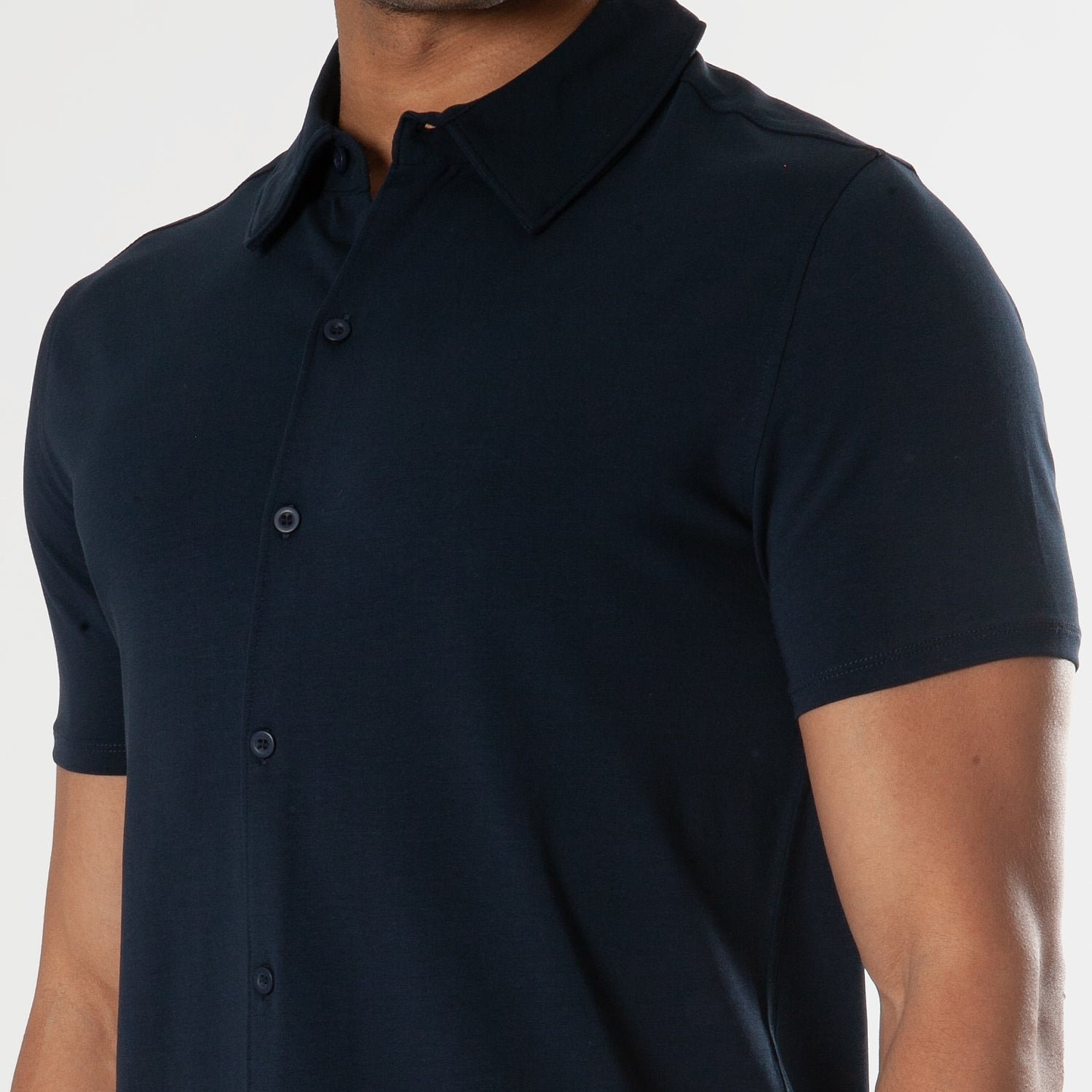 Navy Short Sleeve Button Up Shirt