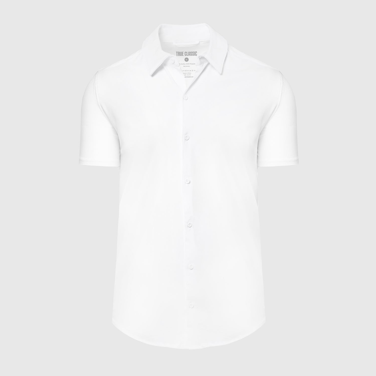 White Short Sleeve Knit Button Up Shirt
