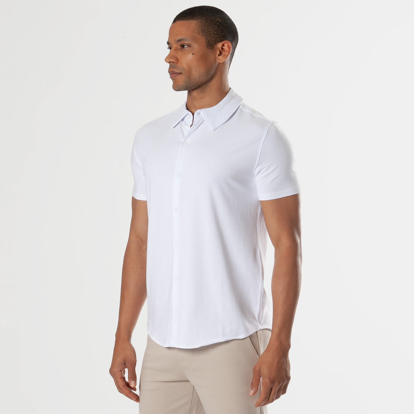 White Short Sleeve Knit Shirt – True Classic