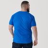 Person wearing Electric Blue V-Neck Tee, viewed from behind.