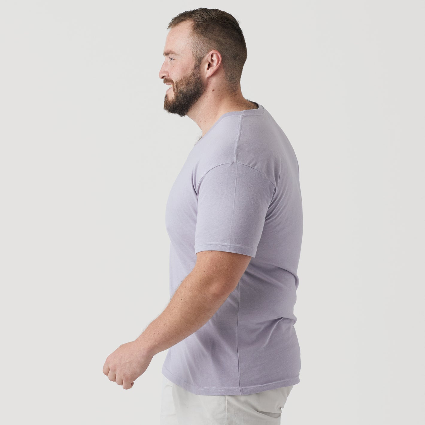 Lilac Gray V Neck T Shirt