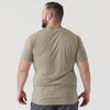 Man wearing Military Beige Classic V-Neck, back view.