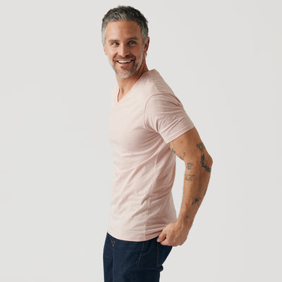 Classic V-Neck - Heather Dusty Pink