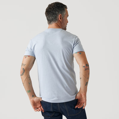Classic V-Neck - Heather Pale Blue