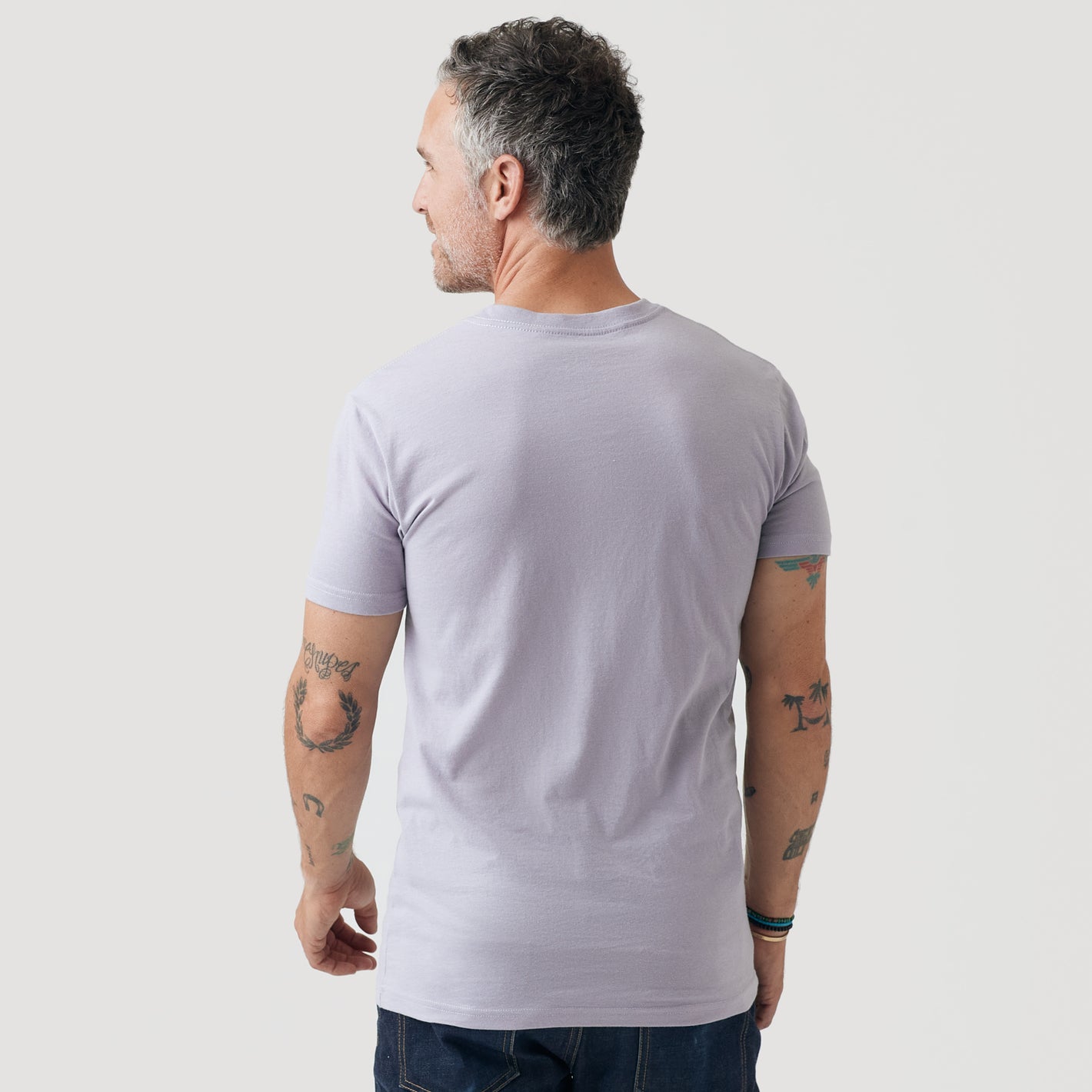 Lilac Gray V Neck T Shirt