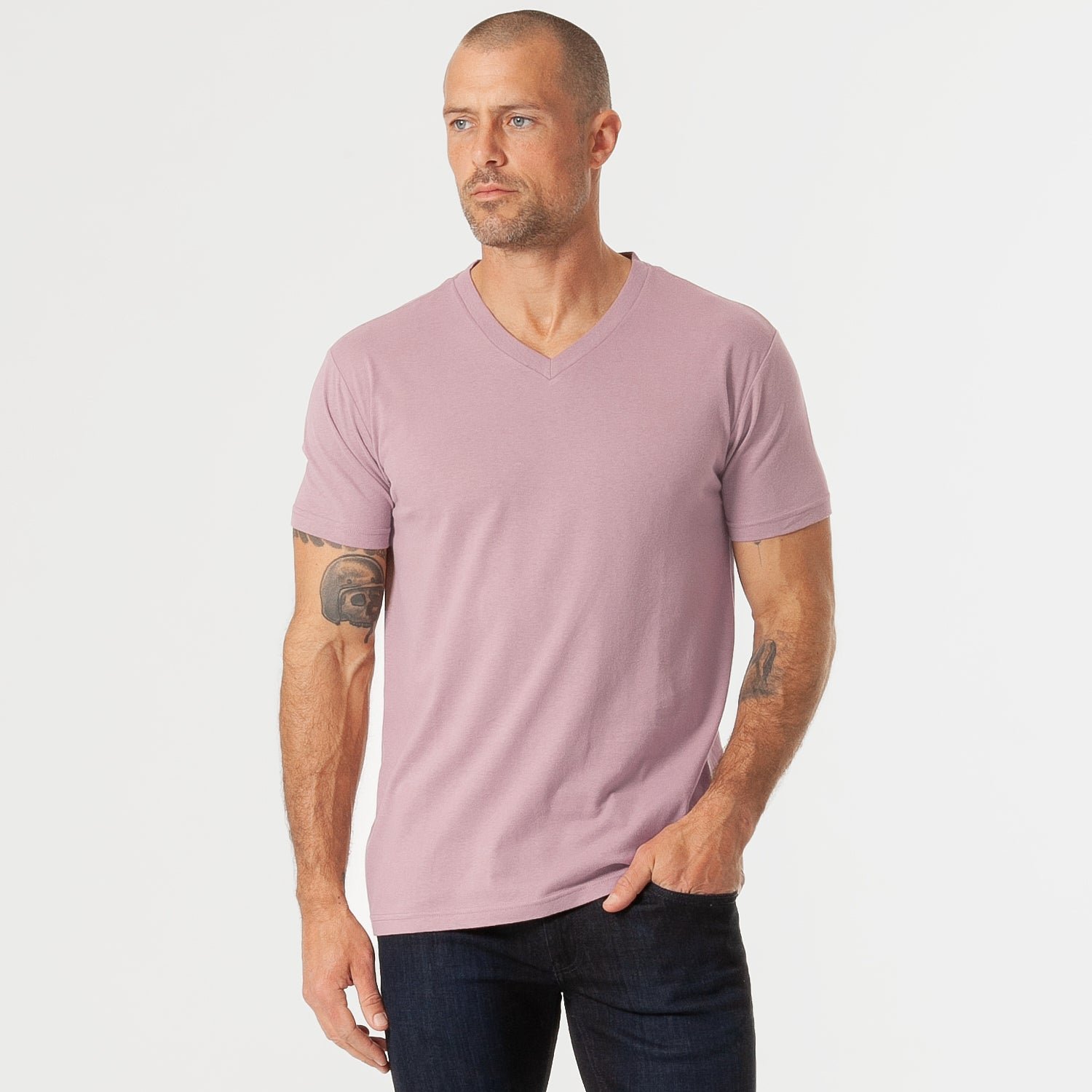 Mineral Mauve V-Neck T-Shirt