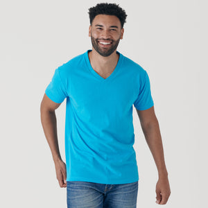 True ClassicTurquoise V-Neck T-Shirt