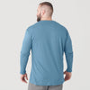 Man wearing Bluestone Long Sleeve Crew Neck Tee, viewed from behind.