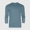 Bluestone Long Sleeve Crew Neck Tee, laid flat, showing its fitted design.