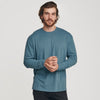 Man wearing Bluestone Long Sleeve Crew Neck Tee.