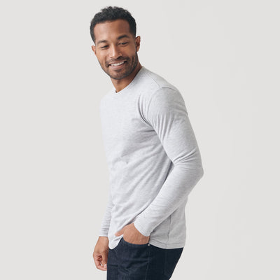Classic Long Sleeve Crew Neck - Light Gray