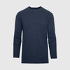 Heather Navy Classic Long Sleeve Crew Neck