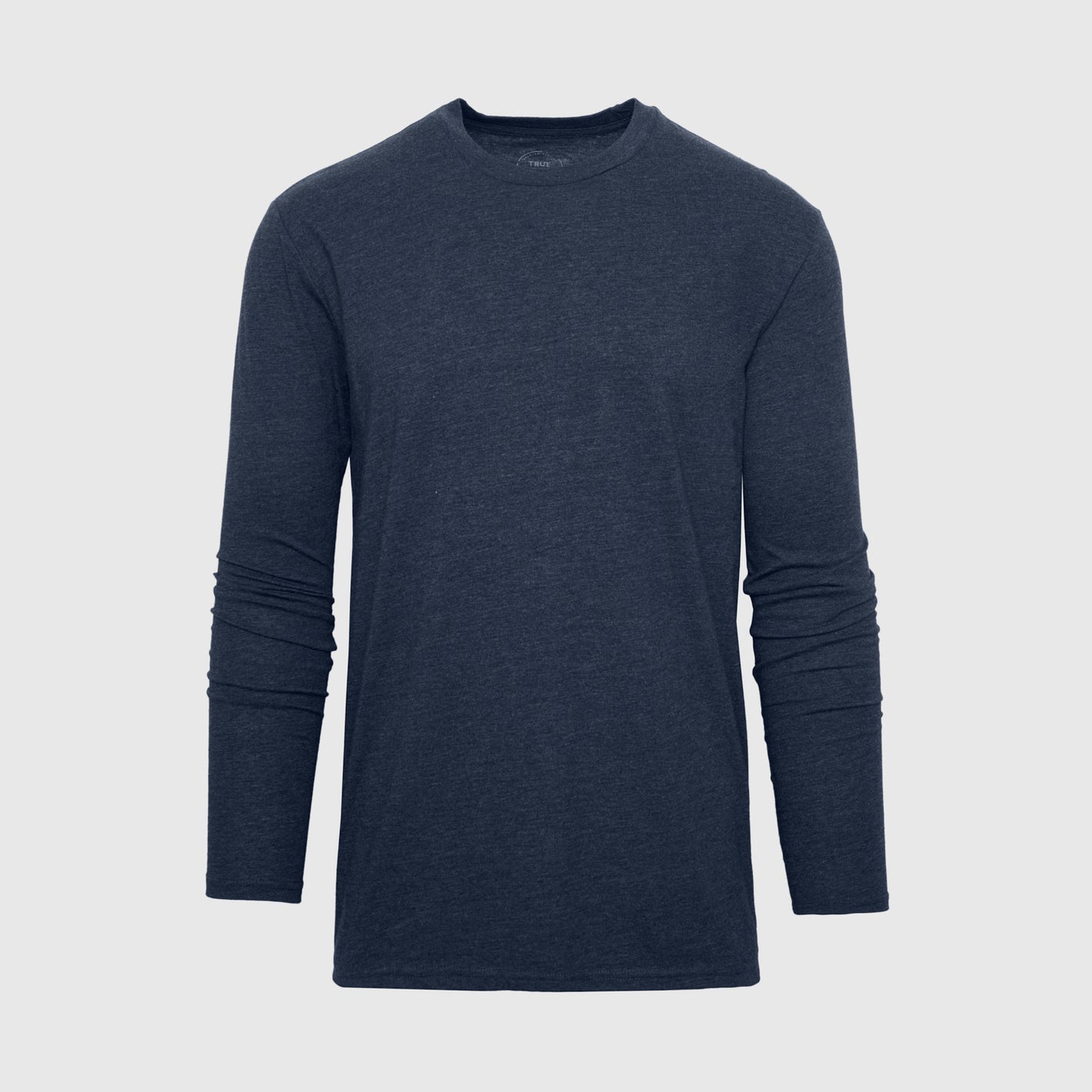 Heather Navy Classic Long Sleeve Crew Neck