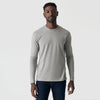 Man wearing Iron Gray Long Sleeve Crew Neck Tee.