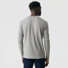 Man wearing Iron Gray Long Sleeve Crew Neck Tee, back view.