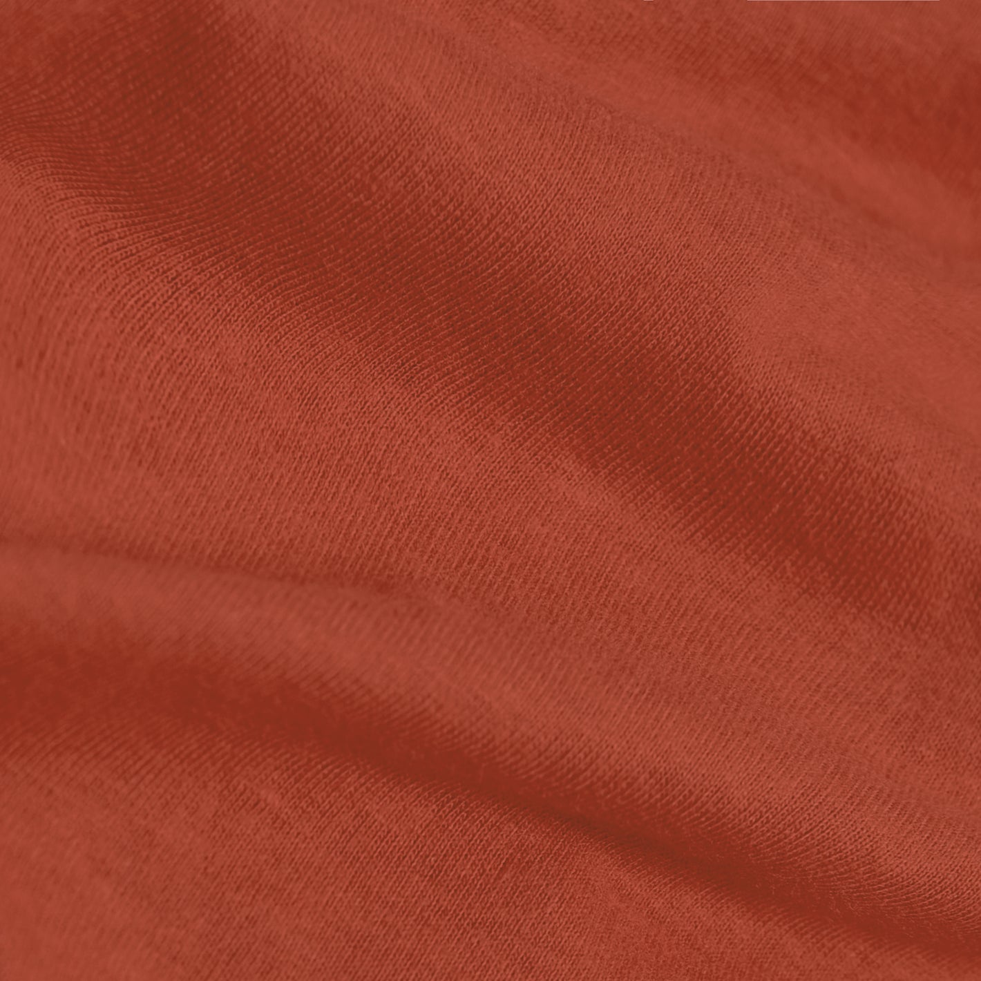 Rust Long Sleeve Crew Neck Tee fabric close-up, showing fine knit and drape.