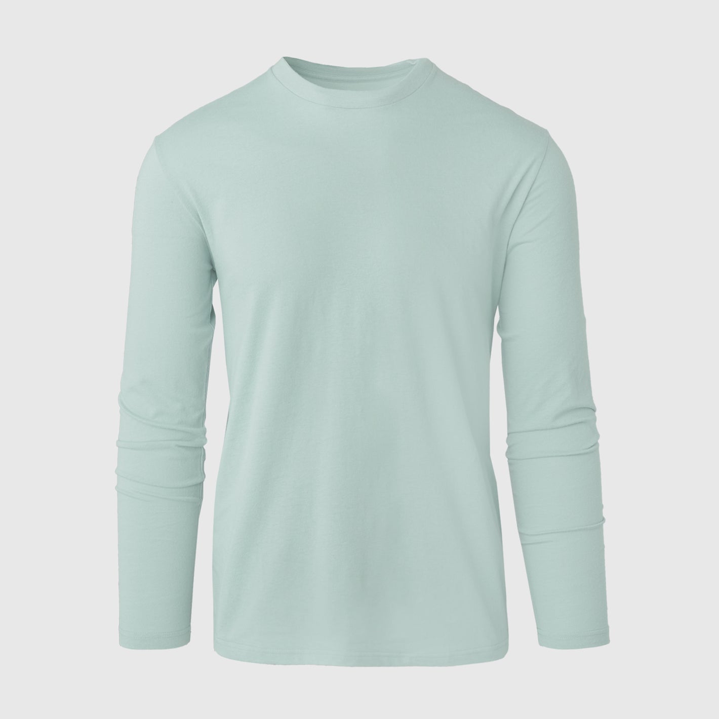 Sage Long Sleeve Crew Neck Tee against neutral backdrop.