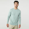 Sage Long Sleeve Crew Neck Tee worn by man.