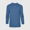 Stone Blue Classic Long Sleeve Crew Neck, front view, laid flat.