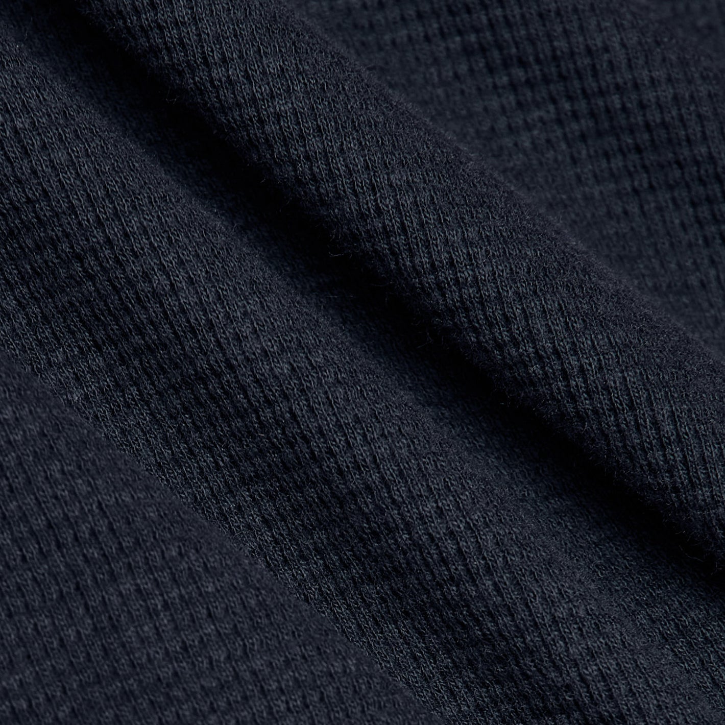 Navy Waffle Long Sleeve Crew Neck