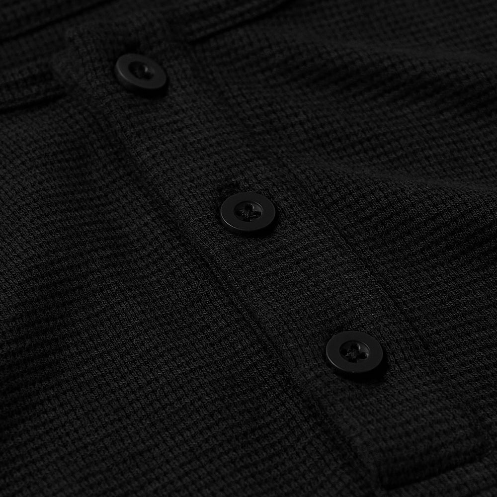 WAFFLE SLIM TOP HENLEY NECK HALF SLEEVE_HEATHER main image 0