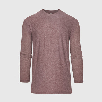 Active Long Sleeve Crew Neck - Heather Burgundy
