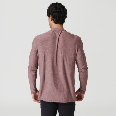 Active Long Sleeve Crew Neck - Heather Burgundy