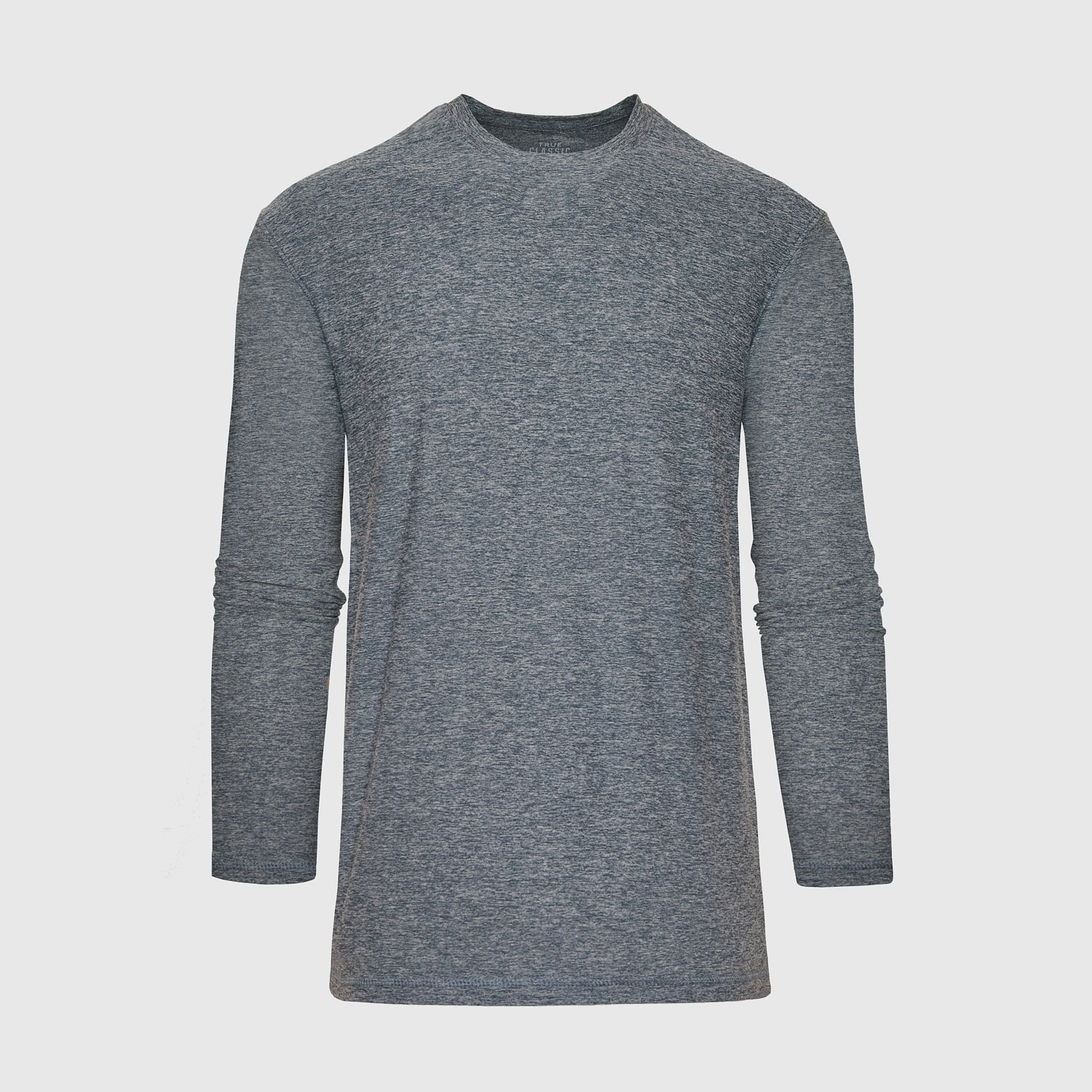 Men's Heather Navy Active Long Sleeve Crew Neck T-Shirt - True Classic